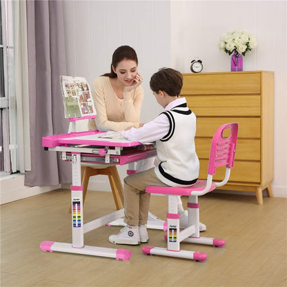 Children's  Study Desk Height Adjustable  Storage Drawer