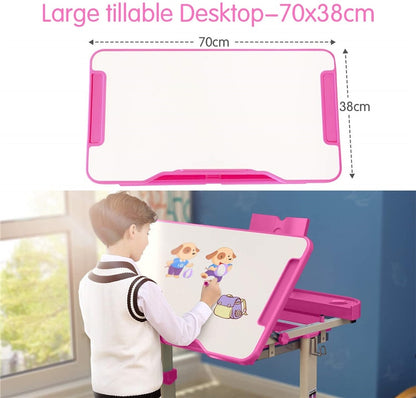 Children's  Study Desk Height Adjustable  Storage Drawer
